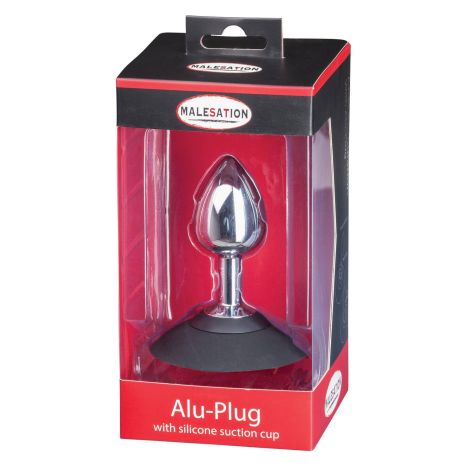 MALESATION Alu-Plug with suction cup medium, chrome - 6