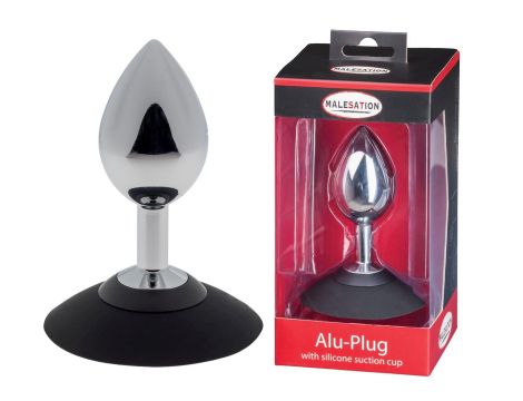 MALESATION Alu-Plug with suction cup large, chrome