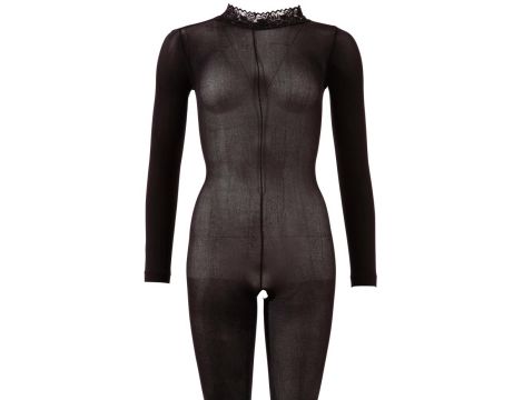 Catsuit with Lace Collar S/M - 4