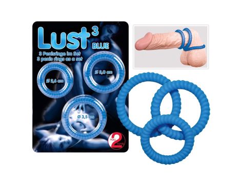 Lust 3 Cock Rings blue - 6