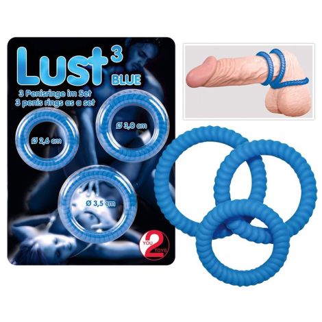 Lust 3 Cock Rings blue - 6