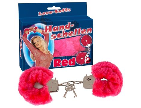 Handcuffs" Love Cuffs" red