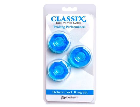 C Deluxe Cock Ring Set Blue