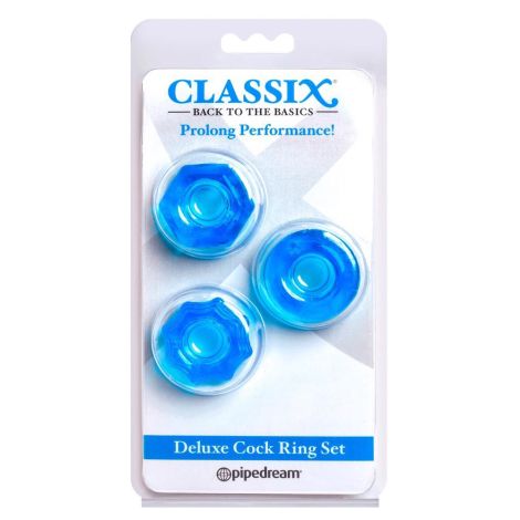 C Deluxe Cock Ring Set Blue