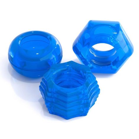 C Deluxe Cock Ring Set Blue - 2