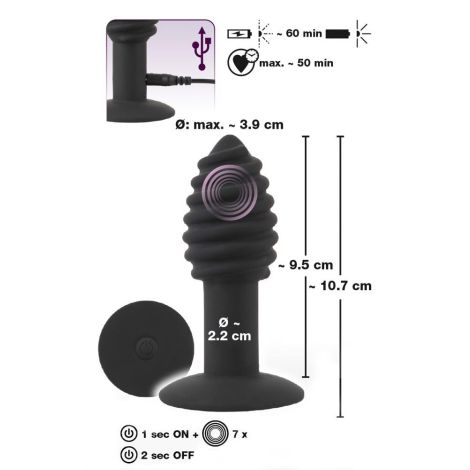 Black Velvets Twist butt plug - 8