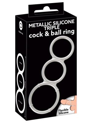 Metallic Silicone Triple Ring