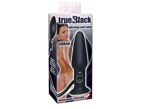 True Black Vibrating Butt Plug