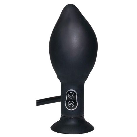 True Black Vibrating Butt Plug - 4