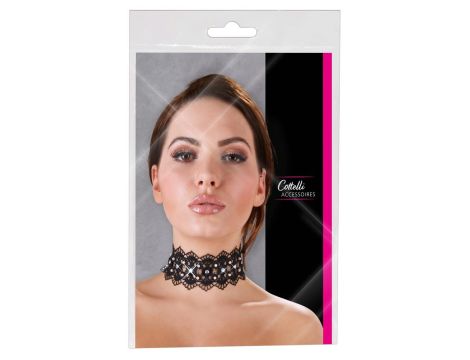 Embroidered Choker+Rhinestones