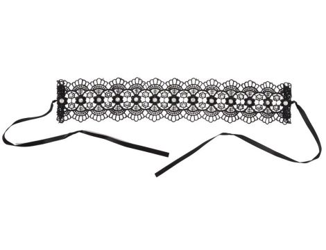 Embroidered Choker+Rhinestones - 6