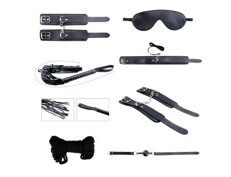 Secret Desires Black BDSM Kit 8pcs - 9