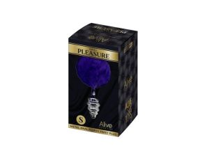 Plug-Metal Anal Fluffly Twist Plug S Dark Purple - image 2