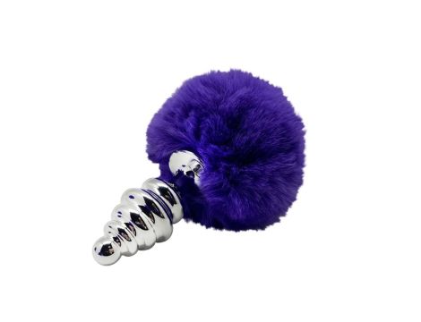 Plug-Metal Anal Fluffly Twist Plug S Dark Purple