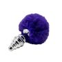 Plug-Metal Anal Fluffly Twist Plug S Dark Purple - 2