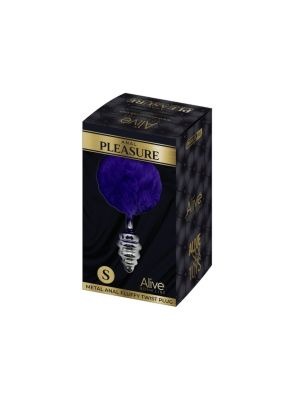 Plug-Metal Anal Fluffly Twist Plug S Dark Purple - image 2