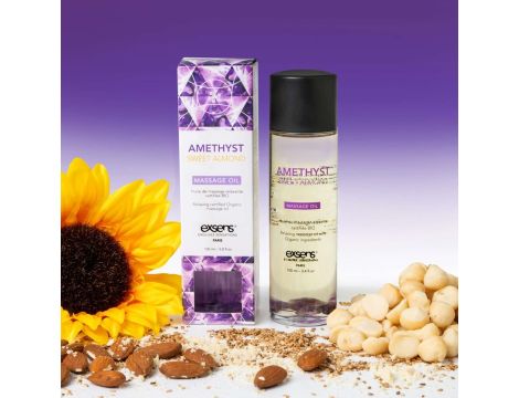 AMETHYST SWEET ALMOND Organic Massage Oil with stones 100 ml - 3