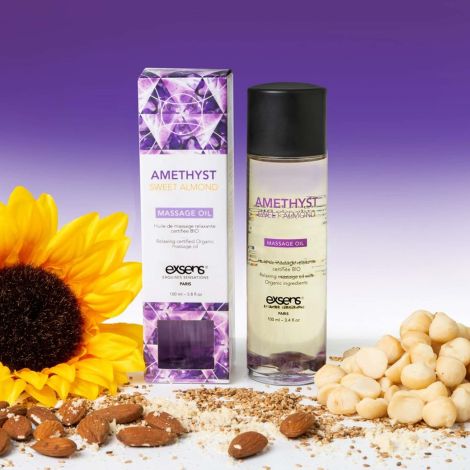 AMETHYST SWEET ALMOND Organic Massage Oil with stones 100 ml - 3