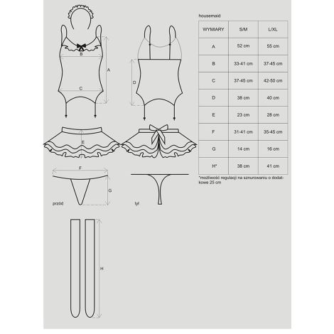 Bielizna-Housemaid kostium 5-częściowy L/XL - 8