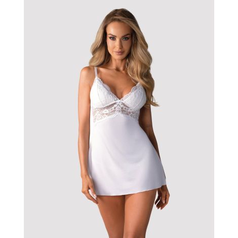 Bielizna-810-BAB-2 babydoll i stringi biała L/XL - 5