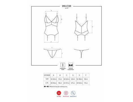 Bielizna-810-COR-2 gorset i stringi biały  S/M - 7