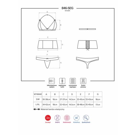 Bielizna-846-SEG-1 komplet 3-częściowy  S/M - 7