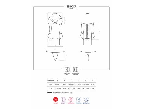 Bielizna-838-COR-3 gorset i stringi  S/M - 7