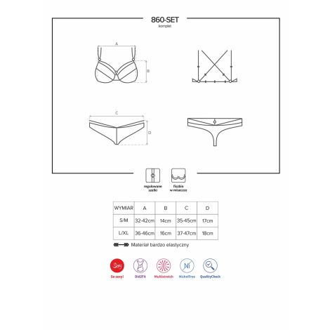 Bielizna-860-SET-3 komplet 2-częściowy czerwony  S/M - 7