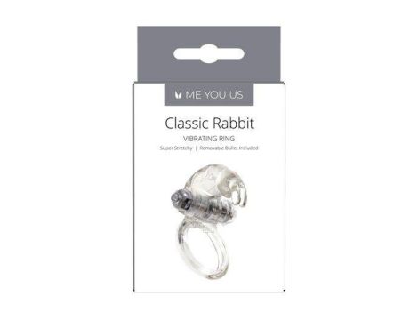 Pierścień- Me You Us Classic Rabbit Cock Ring Transparent