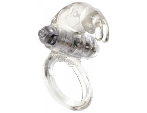 Pierścień- Me You Us Classic Rabbit Cock Ring Transparent - 4