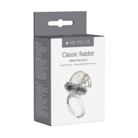 Pierścień- Me You Us Classic Rabbit Cock Ring Transparent - 2