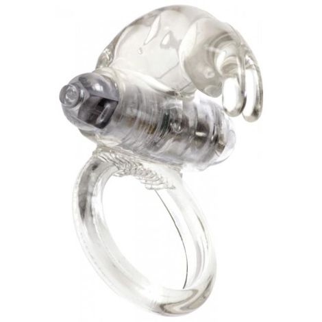 Pierścień- Me You Us Classic Rabbit Cock Ring Transparent - 4