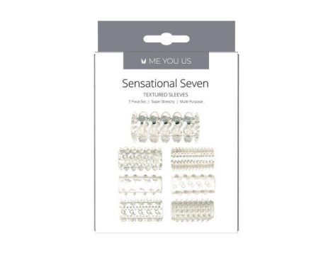 Stymulator- Me you Us Sensual Seven Textured Sleeves Transparent Small