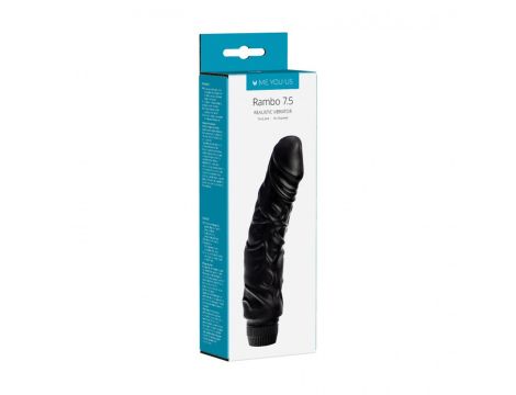 Wibrator-7,5"""""""""""""""" Perfect Pleasures Curved Veined Rambo Vibe ~ Black (2AA)