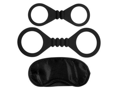 Kajdanki- Me You Us Bound To Please Blindfold Wrist And Ankle Cuffs Black