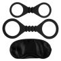 Kajdanki- Me You Us Bound To Please Blindfold Wrist And Ankle Cuffs Black - 2