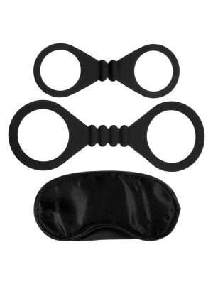 Kajdanki- Me You Us Bound To Please Blindfold Wrist And Ankle Cuffs Black