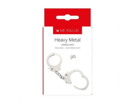 Kajdanki- Me You Us Heavy Metal Handcuffs Silver - 2