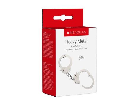 Kajdanki- Me You Us Heavy Metal Handcuffs Silver - 3