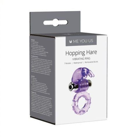 Pierścień- Me You Us Hopping Hare Cock Ring Purple - 3