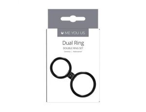 Pierścień- Me You Us Dual Ring Cock Ring Black - image 2