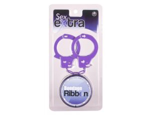 Kajdanki-Purple Sex Extra PVC Ribbon and Handcuffs - image 2