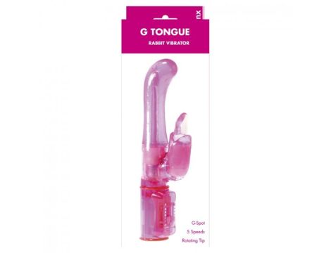 Wibrator- G Tongue Rabbit Vibrator Pink OS - 3