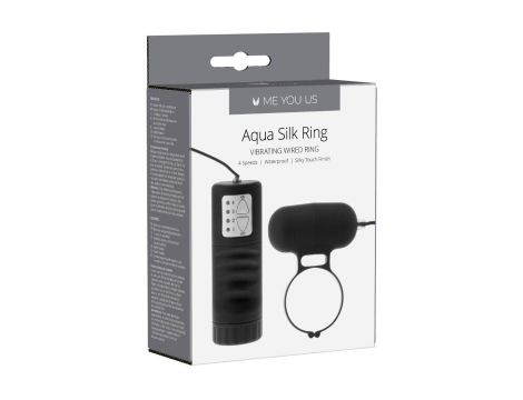 Pierścień- Me You Us Aqua Silks Cock Ring Black - 3