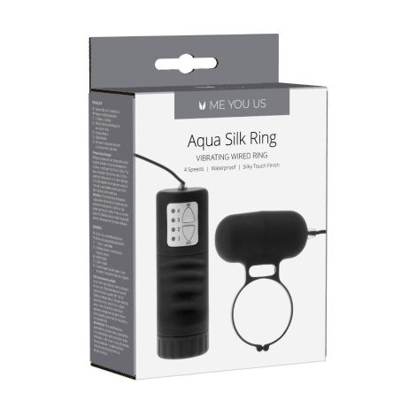 Pierścień- Me You Us Aqua Silks Cock Ring Black - 3