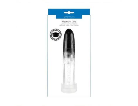 Me You Us Platinum Duo Automatic Pump Masturbator Clear/Black - 2