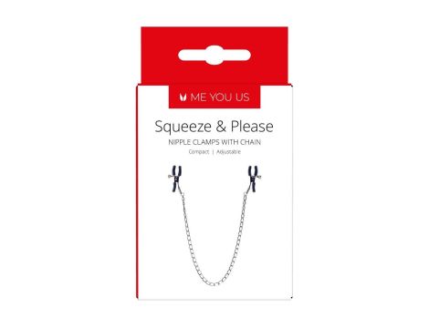 Stymulator- Squeeze N Please Nipple Chain Silver - 3