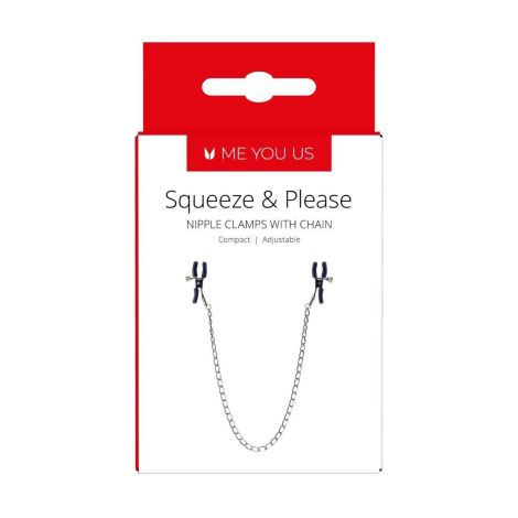 Stymulator- Squeeze N Please Nipple Chain Silver - 3