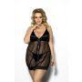 Solange black chemise L+ (czarna halka) - 3