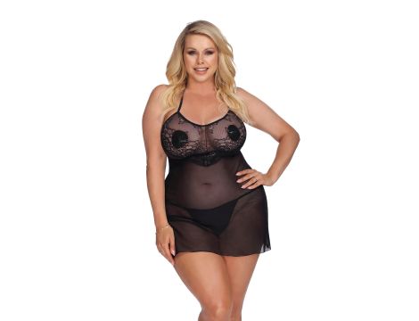 LIVA black chemise XL+ (czarna halka)